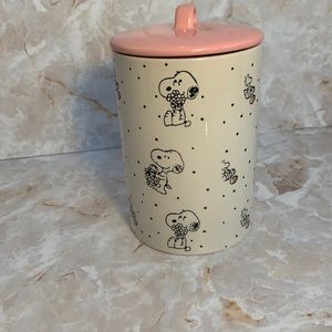 Peanuts: Easter theme ceramic canister with Snoopy and Woodstock